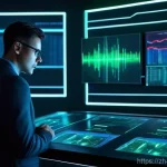 정보보안학 취약점 진단 - **Prompt:** A clean, futuristic cybersecurity control room at night. A diverse, male cybersecurity a...